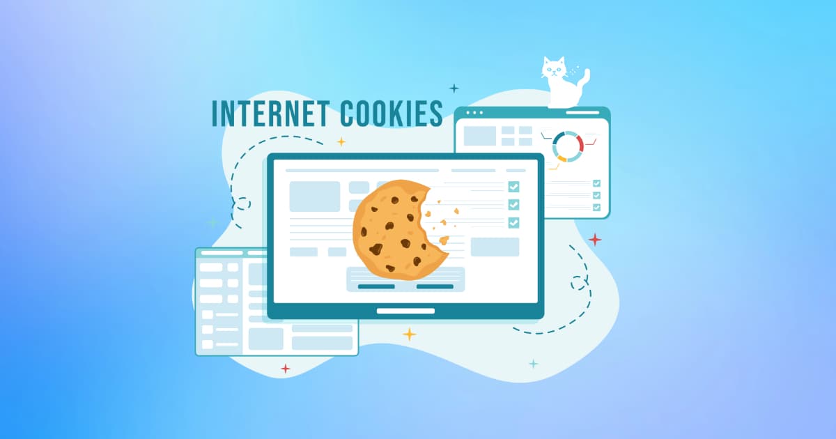 インターネットとチョコクッキーのイラスト